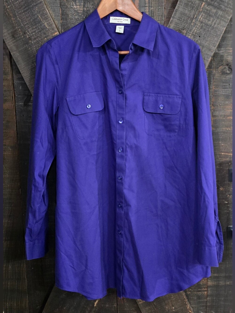 Coldwater Creek Purple Button-Down Shirt